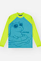 Conjunto Menino em Malha UV Camiseta e Sunga Capivara Sky
