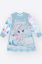 Vestido Infantil Azul Snow Cute com Brilho – Vestido Menina Lúdico e Fofo Mundo Cinti