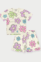 Conjunto Infantil Menina Margaridas Azul Abrange