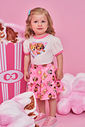 Conjunto Bebê Menina Cachorrinhas com Saia Shorts – Look Infantil Cinti Baby NATURAL/RS CONFETE