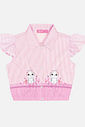 CONJ CAMISETE E SHORTS ROSA CINTI/OFF WHITE