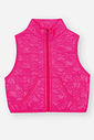 Conjunto Infantil Menina Blusa; Short-Saia E Colete Rosa Neon Mundo Cinti