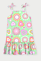 Vestido Infantil Estampado Sweet Hearts Verde Abrange
