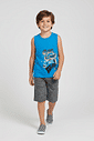 Conjunto Infantil Menino Gamer Never Quit Azul Abrange