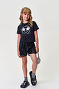 Conjunto Infantil Menina Blusa Boxy Smile e Short de Paetê