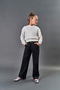 Calça Wide Leg Infantil Menina Glitter Preto CTV