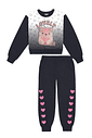 Conjunto Blusão Com Pompom E Calça Jogger Preto Abrange