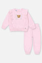 Conjunto Bebê Menina Blusão Urso Interativo E Calça Rosa Mundo Cinti