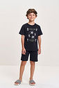 Pijama Infantil Menino Futebol com Camiseta e Bermuda