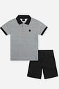 CONJ CAMISA POLO E BERMUDA PRETO/PRETO