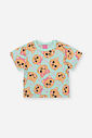 Conjunto Infantil com Blusa e Shorts em Cotton Linho de Gatinhos – Look Menina Verão Verde Brisa VERDE BRISA