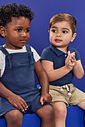 Conjunto Bebê Menino Body Urso Little Sailor e Jardineira Marinho