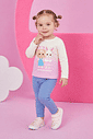 Blusa Térmica Manga Longa Bebê Menina Mundo Cinti NATURAL