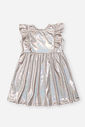 Vestido Bebê Menina em Malha Foil Holográfico