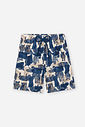 Conjunto Infantil Menino Camiseta e Bermuda Estampa Savana Marinho