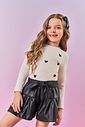 Short Infantil Menina Courino Preto Mundo Cinti