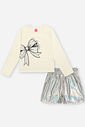 Conjunto Infantil Menina Laço Holográfico Beli.me