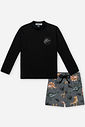 Conjunto Infantil UV com Camiseta e Boardshort Dinossauros