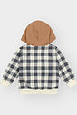 Conjunto Infantil com Jaqueta de Capuz – Look de Inverno Quentinho em Moletom com Estampa Xadrez
