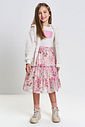 Saia Midi Menina em Tule Total Print Mundo Cinti ROSA CONFETE