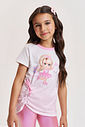 Conjunto Infantil Menina Princesa Cheerleader com Legging Metalizada NATURAL/RS IOGURTE
