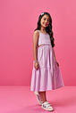 Vestido Infantil em Meia Malha com Glitter – Vestido Menina Verão Lilás com Recortes LILAS BRUMA
