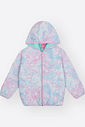 Jaqueta Puffer Infantil Menina Estrelas Azul Mundo Cinti