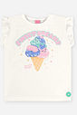 Conjunto Infantil Menina Blusa e Short Sorvetes em Malha Suede