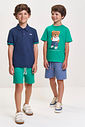 Bermuda Infantil Menino em Moletom Piquet com Cordão Verde