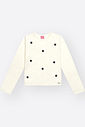 Blusa Menina em Cotton Estrelas Bordadas Mundo Cinti NATURAL/PRETO