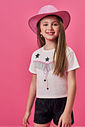 Conjunto Infantil com Blusa Boxy Boiadeira e Shorts em Malha Glow – Look Menina Verão com Glitter NATURAL/PRETO