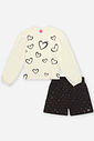 Conjunto em Cotelê e Paetê Infantil Menina Corações Beli.me