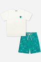 Conjunto Infantil Menino Camiseta e Bermuda com Tennis Verde