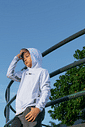 Camiseta Infantil Menino Manga Longa Com Capuz Branco CTV
