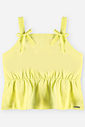 Conjunto Infantil Menina Regata Cropped Lemon e Short Branco