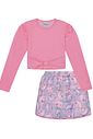 CONJ BLUSA ML E SAIA/SHORTS ROSA BARBIE/ROSA BAR