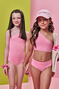 Biquíni Infantil Menina Assimétrico com Glitter e Malha UV Barbie