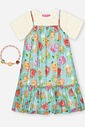 Vestido Menina Frutas com Pulseira Off White Mundo Cinti