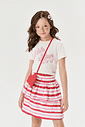 CONJ BLUSA,SAIA/SHORTS E BOLSA NAT/RS CHEER/RS CHEE