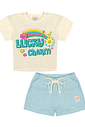 CONJ BLUSA E SHORTS NATURAL/VD MENTOL