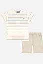 Conjunto Menino Camiseta Listrada e Bermuda Duna