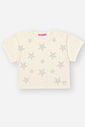 Conjunto Infantil Menina Blusa Estrelas E Short Dino Azul Mundo Cinti