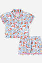 Conjunto Infantil Menina Pijama Ursinhas e Flores em Malha Suede