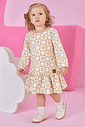 Vestido Infantil de Inverno Estampa Floral – Vestido Bebê Menina Fofo Mundo Cinti