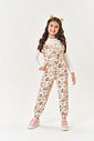 Conjunto Infantil Menina Blusa E Jardineira Ursinho Bege Mundo Cinti