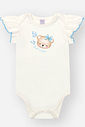 Conjunto Bebê Menina Body com Saia em Tule Foil Ursinha – Look Delicado Cinti Baby NATURAL/AZ PORCELANA