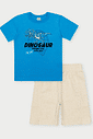 CONJ CAMISETA E BERMUDA AZ VIBRNATE/OFF WHIT