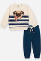 Conjunto Bebê Menino Pug de Cachecol Divertto