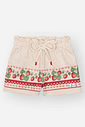 Conjunto Bebê Menina Berry Sweet em Moletom Linho – Blusa e Shorts Infantil com Estampa de Gatinha e OFF WHITE
