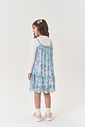 Vestido Infantil Menina Sobreposição Tule Azul Mundo Cinti